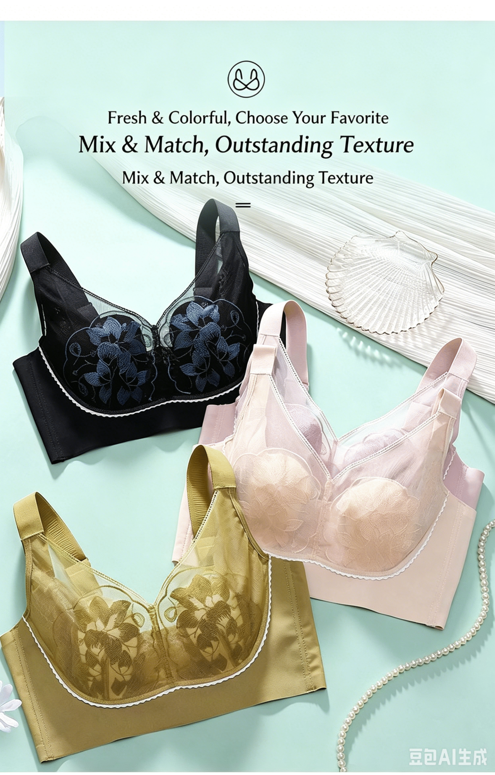 Ultra-Thin Bunny Ear Cup Minimizer Bra, Summer Seamless 3/4 Coverage Wireless Bra for Women - Underarm Support, Anti-Sagging, Lightly Lined, 4-Hook Back Closure - Image 2