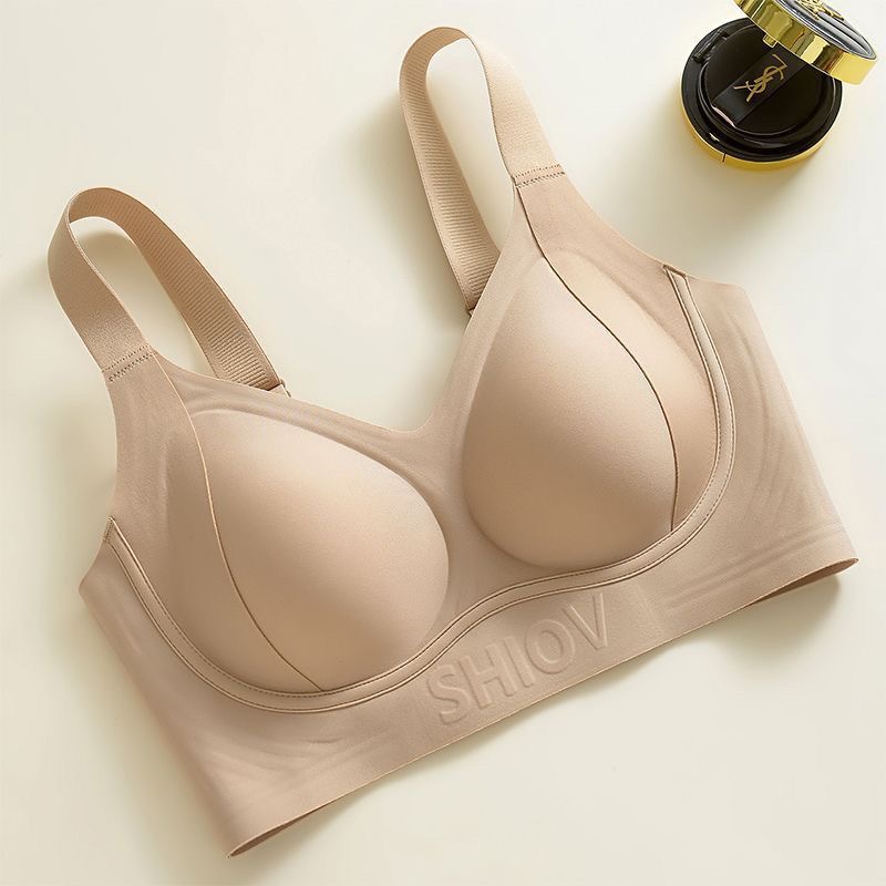 Seamless Invisible Plus Size Support Bra for Women - Push-Up Side Smoothing, Anti-Sagging Lightweight Wireless Bra