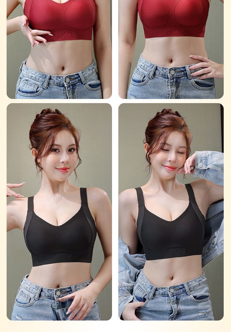 Seamless Invisible Plus Size Support Bra for Women - Push-Up Side Smoothing, Anti-Sagging Lightweight Wireless Bra - Image 7
